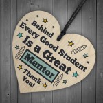 Thank You Gift For MENTOR Wood Heart Teacher Friendship Gift