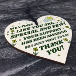 Special Thank You Friend Gift Wood Heart Mentor Gift Poem