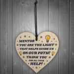 Thank You MENTOR Gift Heart Hanging Sign Friend Teacher Gift