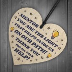 Thank You MENTOR Gift Heart Hanging Sign Friend Teacher Gift