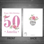 Personalised 50th Birthday Card Auntie Mum Sister Granddaughter