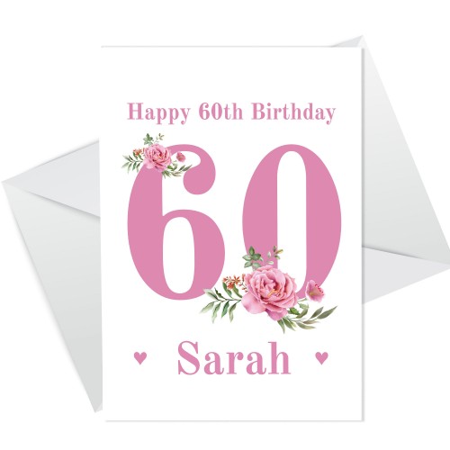 Personalised 60th Birthday Card Auntie Mum Sister Granddaughter