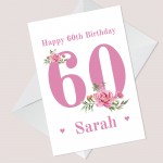 Personalised 60th Birthday Card Auntie Mum Sister Granddaughter