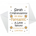 Personalised A Level Results Card Congratulations Card