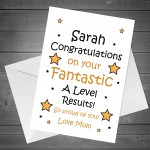 Personalised A Level Results Card Congratulations Card