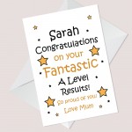 Personalised A Level Results Card Congratulations Card