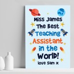 Personalised Teaching Assistant Gift Space Print Thank You