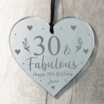 30th Birthday Gift For Mum Sister Auntie Nan Engraved Heart