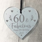 60th Birthday Gift For Mum Sister Auntie Nan Engraved Heart