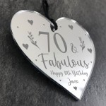 70th Birthday Gift For Mum Sister Auntie Nan Engraved Heart