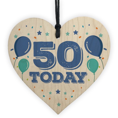 50th Birthday Wood Heart Gift Birthday Decoration 50th Birthday 