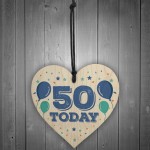 50th Birthday Wood Heart Gift Birthday Decoration 50th Birthday 