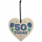 50th Birthday Wood Heart Gift Birthday Decoration 50th Birthday 