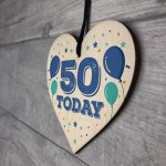 50th Birthday Wood Heart Gift Birthday Decoration 50th Birthday 