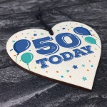 50th Birthday Wood Heart Gift Birthday Decoration 50th Birthday 