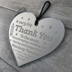 THANK YOU Gift For Nursery Teacher Hanging Acrylic Heart Leaving