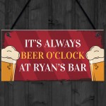 Personalised Beer O Clock Novelty Home Bar Man Cave Sign Beer