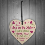 Sister Gift Plaque Wood Heart Thank You Best Friend Plaque