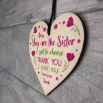 Sister Gift Plaque Wood Heart Thank You Best Friend Plaque