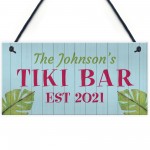 Tiki Bar Personalised Hanging Bar Sign For Home Bar Garden Signs