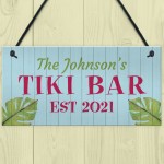 Tiki Bar Personalised Hanging Bar Sign For Home Bar Garden Signs