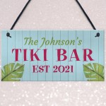 Tiki Bar Personalised Hanging Bar Sign For Home Bar Garden Signs