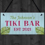 Tiki Bar Personalised Hanging Bar Sign For Home Bar Garden Signs