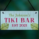 Tiki Bar Personalised Hanging Bar Sign For Home Bar Garden Signs