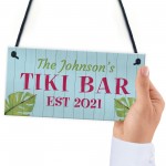 Tiki Bar Personalised Hanging Bar Sign For Home Bar Garden Signs