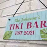 Tiki Bar Personalised Hanging Bar Sign For Home Bar Garden Signs