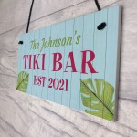 Tiki Bar Personalised Hanging Bar Sign For Home Bar Garden Signs