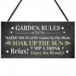 Garden Rules Sign For Garden Summerhouse Hanging Plaque