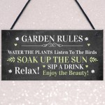 Garden Rules Sign For Garden Summerhouse Hanging Plaque