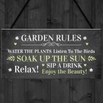 Garden Rules Sign For Garden Summerhouse Hanging Plaque