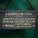 Garden Rules Sign For Garden Summerhouse Hanging Plaque