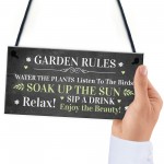 Garden Rules Sign For Garden Summerhouse Hanging Plaque