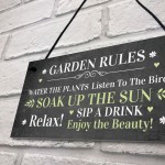 Garden Rules Sign For Garden Summerhouse Hanging Plaque