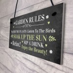 Garden Rules Sign For Garden Summerhouse Hanging Plaque