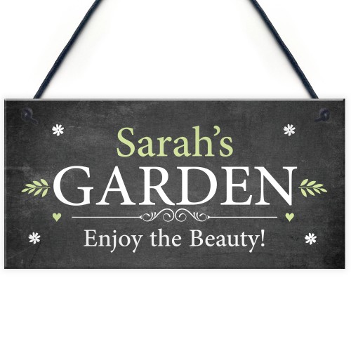 Garden Sign Personalised Outdoor Hanging Sign Shed Plaque Family