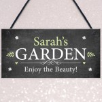 Garden Sign Personalised Outdoor Hanging Sign Shed Plaque Family