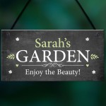 Garden Sign Personalised Outdoor Hanging Sign Shed Plaque Family