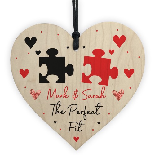 Personalised Gift for Her Girlfriend Wife Puzzle Wood Heart