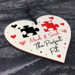 Personalised Gift for Her Girlfriend Wife Puzzle Wood Heart