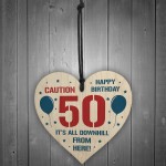 Funny 50th Birthday Gifts Novelty Wood Heart Gift For Him Her