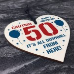 Funny 50th Birthday Gifts Novelty Wood Heart Gift For Him Her