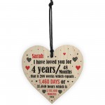 4th Anniversary Gift Wood Heart Wedding Funny Husband Wife Gift