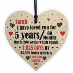 5th Anniversary Gift Personalised Heart Wedding Husband Wife