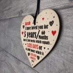 5th Anniversary Gift Personalised Heart Wedding Husband Wife