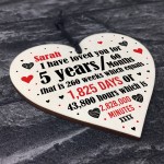 5th Anniversary Gift Personalised Heart Wedding Husband Wife