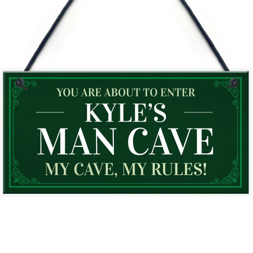 Man Cave Personalised Hanging Sign Home Bar Garage Office Sign